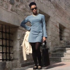 Pale Blue Microsuede Dress